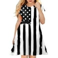 thumbnail image 1 of Ketyyh-chn99 Girl's Fourth of July American Flag Dress Stars Stripes Swing Midi Dress Independence Day for Toddler Girls Summer Dresses Outfit Pink,3-4 Years, 1 of 4