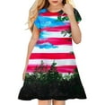 thumbnail image 1 of Ketyyh-chn99 Girl's Fourth of July American Flag Dress Stars Stripes Swing Midi Dress Independence Day for Toddler Girls Summer Dresses Outfit Purple,5-6 Years, 1 of 4
