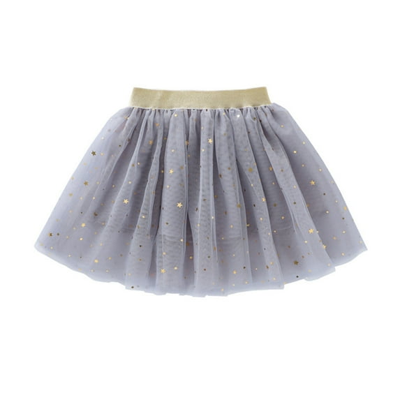Ketyyh-chn99 Girl's Layered Tutu Skirt Tulle Princess Skirt for Girls Tutu Skirts Layered Tulle Princess for 4-5 Years,Grey