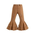 thumbnail image 1 of Ketyyh-chn99 Girls' Bootcut Fit Jeans Girls Slim-Fit Jeans Ripped Holes Straight Denim Pants Size for 3-4 Years,Coffee, 1 of 8