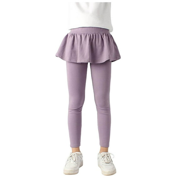 Ketyyh-chn99 Girls Capri Leggings High Waisted Athletic Leggings Girls' Leggings Toddler Kids Yoga Pants Dance Active Tights Size for 5-6 Years,Purple