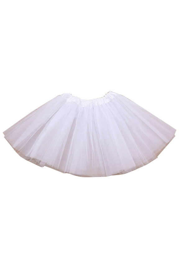 Girls Clothes Skirts Tutu Skirt for Girls Dress Up Party Tulle Princess Ballet Dance Dresses Bowknot A Line Skater Skirts White,One Size