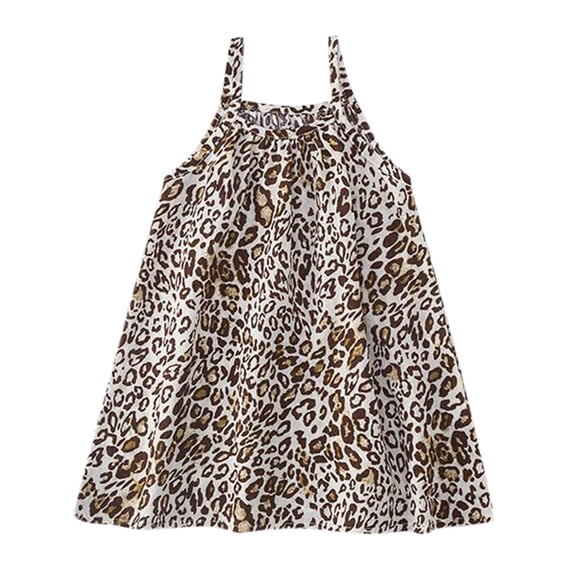 Ketyyh-chn99 Girls Dresses Flower Dress Girl Lovely Dress Sleeveless Sundress Brown,13