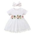 thumbnail image 1 of Ketyyh-chn99 Girls Dresses Girls Dress 2023 Short Sleeve Dress 1PCS Summer Dress White,9-12M, 1 of 5