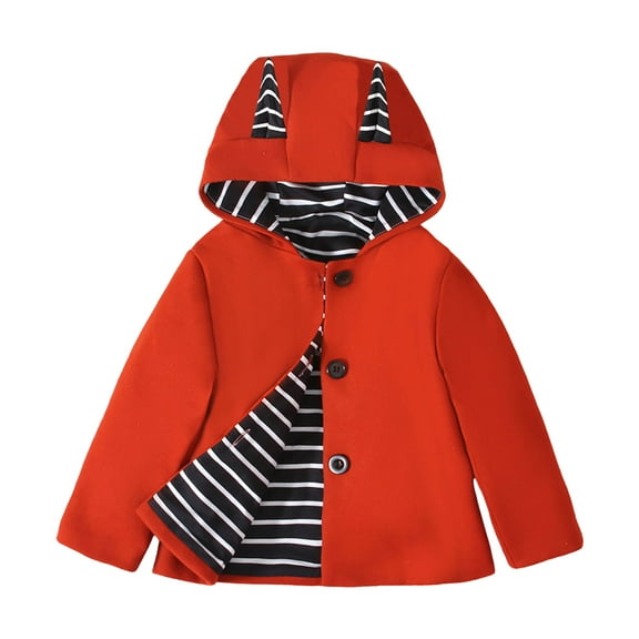 Ketyyh-chn99 Girls Jacket Fall Fashion Coats Kids Baby Toddler Girls Cartoon Spring Fall Outerwear Windbreaker Zipper Hooded Jackets Coat Size for 3-6 Months,Red