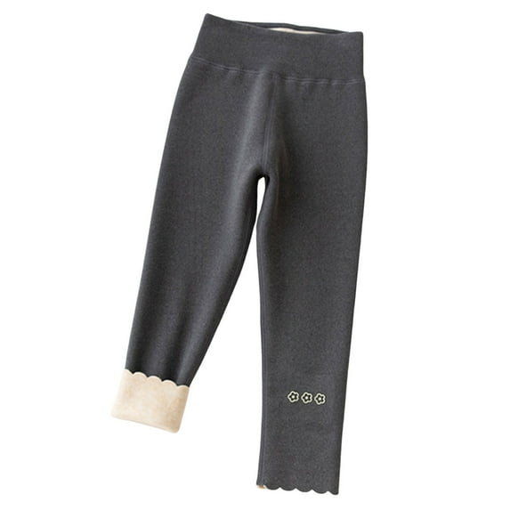 Ketyyh-chn99 Girls Leggings Cotton Full Length Stretchy Kids Pants Girls 2025 Uniform Pants Teen School Velvet Flare Leggings Size for 7-8 Years,Grey