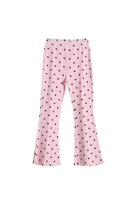 Girls' Leggings Full Length Comfy Pants Trousers Girls Leggings Soft Stretch Kids Leggings with Pocket Size for 5-6 Years,Pink