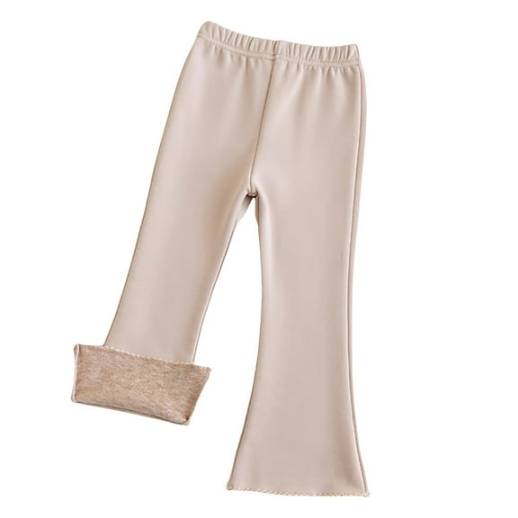 Ketyyh-chn99 Girls Leggings Kids Basic Solid Full Length Cotton Tights Pants Baggy Cargo Pants for Girls Waist Solid Trendy Casual Joggers Lightweight Cool Loose Sweatpants Size for 8-10 Years,Beige