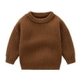 thumbnail image 1 of Ketyyh-chn99 Girls Long Sleeve Sweater Toddler Baby Boy Girl Golf Outfit Golf Knit Sweater Knitwear Pullover Top Fall Winter Clothes Size for 6-12 Months,Coffee, 1 of 9