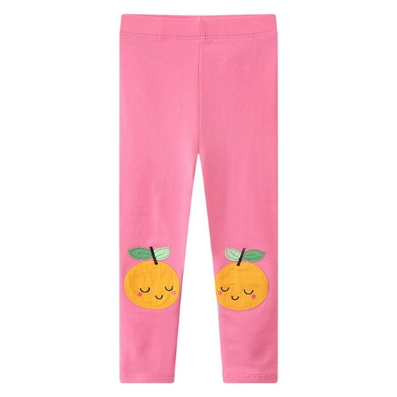 Ketyyh-chn99 Girls Pants Little Girls Pants Elastic Solid Color Button Banded Pants Pink,6T