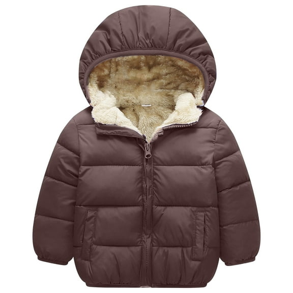 Ketyyh-chn99 Childrens Coat Girl Winter Coat Laser Toddler Jackets Warm Outerwear with Hooded Size for 2-3 Years,Coffee