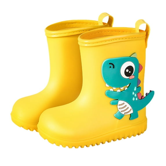 Ketyyh-chn99 Girls Rain Boots Kids Rain Boots Kids Waterproof Rubber Classic Rain Boot with Pull Handle(Toddler/Little Kid/Big Kid) Size for US 10,Yellow