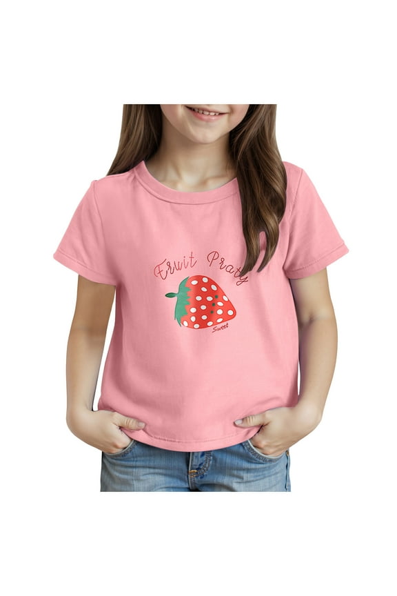 Girls Shirts Short Sleeve Shirt for Girls Short Sleeve Shirts Kids Casual Summer Lace Blouse Size for 2-3 Years,Pink