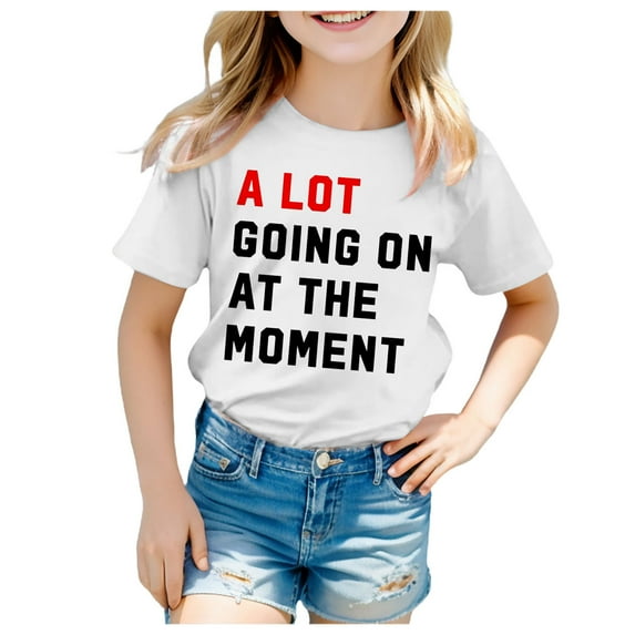 Ketyyh-chn99 Girls Short Sleeve T-Shirts Casual Cotton Tee Tops Blouse Kids Girls Cotton Crew Neck Shirt Casual Solid Plain Tees White,8-9 Years