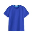 thumbnail image 1 of Ketyyh-chn99 Girls Short Sleeve T Shirts Kids Summer Casual Crewneck Back To School Solid Color Tops Tees Size for 1-2 Years,Blue, 1 of 4