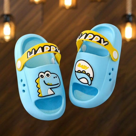 Ketyyh-chn99 Girls Slippers Kids Shoes Slippers Girls Boys Toddlers Little Cute Water Shoes Cartoon Slides Sandals Beach Shower Pool Slipper BU1,9.5