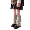 thumbnail image 1 of Ketyyh-chn99 Girls Socks Knee-High Kids Knitted Leg Warmers Loose Socks Knee High Leg Warmers For Girls for One Size,Khaki, 1 of 5
