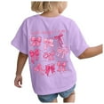 thumbnail image 1 of Ketyyh-chn99 Girls' Summer T Shirts Crewneck Graphic Tees for Girls Kids Summer Tops Crewneck Short Sleeve T Shirt Size for 7-8 Years,Light Purple, 1 of 6