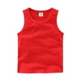 thumbnail image 1 of Ketyyh-chn99 Girls Summer Tops Little Girls Clothes Girls Tops Vest Comfortable Soft Breathable Solid Color Casual Short Sleeve Vest Size for 3-4 Years,Red, 1 of 2