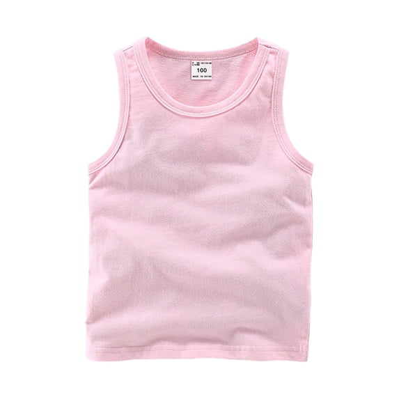 Ketyyh-chn99 Girls Summer Tops Toddler Girl Clothes Girls Tops Vest Comfortable Soft Breathable Solid Color Casual Short Sleeve Vest Size for 12-18 Months,Pink