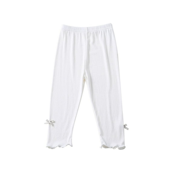 Ketyyh-chn99 Girls Sweatpants Baby Girls Clothes Long Straight Pants Casual Waist Loose Pants White,3-4 Years