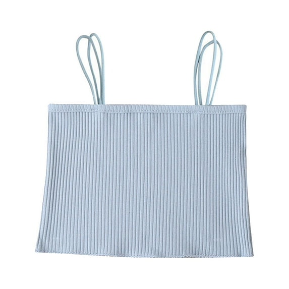 Ketyyh-chn99 Girls Tops Clothes for Teen Girls Toddler Baby Girls Crop Top Sleeveless Knit Short T-Shirt Summer Casual Clothes Blue,2-3 Years