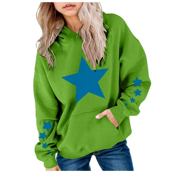 Ketyyh-chn99 Girls Zip Up Hoodies Toddler Sweatshirt Boys Girls Plain Hoodies Long Sleeve Oversized Hoodie Kids Soft Cotton Hooded Sweatshirts Baggy Pullover Top Size for 4-5 Years,Green