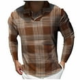thumbnail image 1 of Ketyyh-chn99 Golf Polo Shirts for Men 2023 Long Sleeve Shirts Zip Casual Coffee,M, 1 of 4