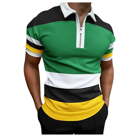 Ketyyh-chn99 Golf Polo Shirts for Men Classic Fit Mens Shirts Fall Casual Tops Green,L