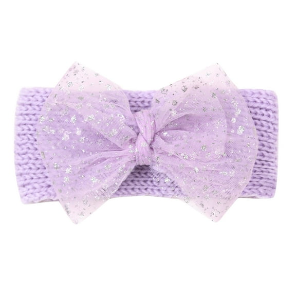 Ketyyh-chn99 Headband Girls Baby Toddler Solid Hair Band Bow Accessories Headwear Purple