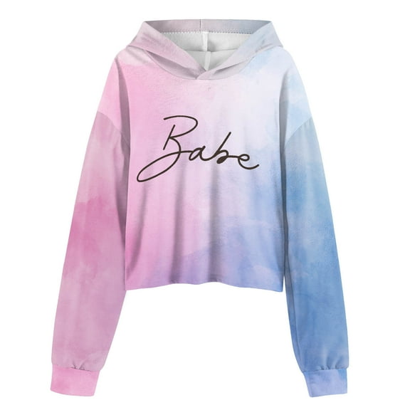 Ketyyh-chn99 Hoodies for Teen Girls Hoodies for Teen Girls Autumn Fashion Letter Print Sweatshirt Comfortable Pullover Sweater Tops Light Blue,100