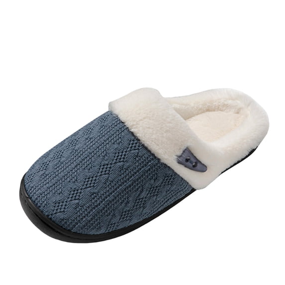 Ketyyh-chn99 Indoor Slippers Cozy House Slippers With Warm Lining Ladies Slip-On Slippers Grey,43