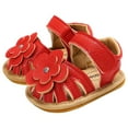 thumbnail image 1 of Ketyyh-chn99 Sandals Girls Girl Shoes Baby Girls Sandals Rubber Sole Summer Bow-Knot Shoes for First Walker for 4,Red, 1 of 5