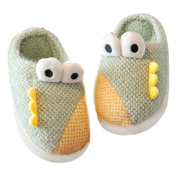 Ketyyh-chn99 Infant Toddler Boys Girls Winter Slippers Cute Kids Slippers for Girls Boys Soft Plush Non-Slip Toddler House Slippers Little Kids Slippers Indoor Outdoor Size for US 10,Green