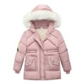 thumbnail image 1 of Ketyyh-chn99 Jacket Girl Teen Warm Jacket for Girls Long Thick Hooded Coat for Winter with Lightweight Comfort Girls Winter Coat Size for 6-7 Years,Pink, 1 of 9