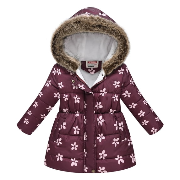 Ketyyh-chn99 Jacket Girl Winter Kids Outerwear Long Thick Coat for Girls with Multiple Pockets and Warmth Winter Jacket for Playtime Size for 7-8 Years,Purple