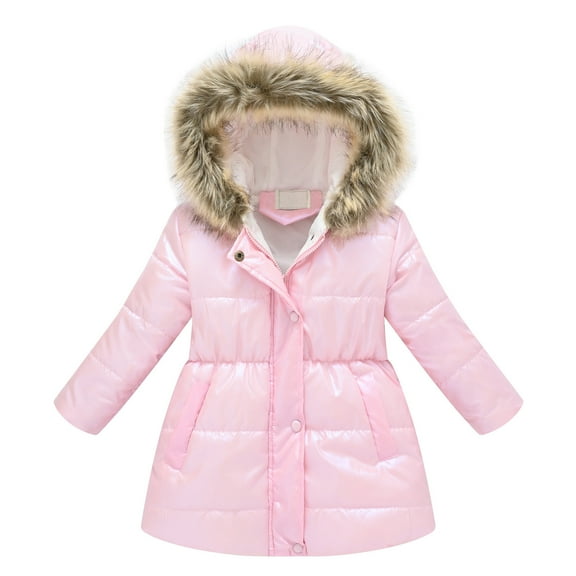 Ketyyh-chn99 Kids Boy Girl Winter Hooded Puffer Jackets Coats Light Weight Padded Outerwear Warm Windproof Winter Hooded Puffer Coat for 4-5 Years,Pink