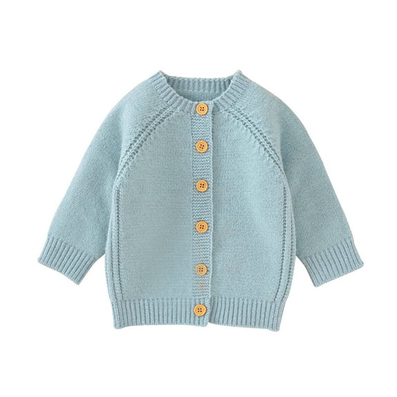 Ketyyh-chn99 Kids Cardigan Girls Infant Baby Girl Cardigan Sweater Long Sleeve Button Up Knit Sweatshirt Jacket Toddler Baby Girl Fall Outfits Size for 3-6 Months,Sky Blue
