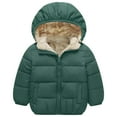 thumbnail image 1 of Ketyyh-chn99 Kids Puffer Jacket Girls Hooded Snowsuit Winter Warm Collar Hooded Coat Windproof Jacket Outerwear Size for 3-4 Years,Dark Green, 1 of 8
