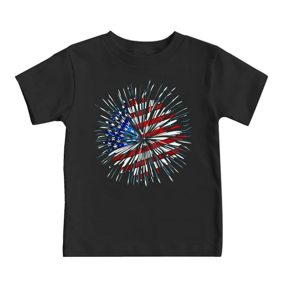 Ketyyh-chn99 Kids Fourth of July Shirt 2025 Toddler Boys Girls 4th Of July Shirt T Shirts Short Sleeve Crew Neck Tops Soft Daily Summer Independence Day Boys Girls Shirts for 4-5 Years,Black