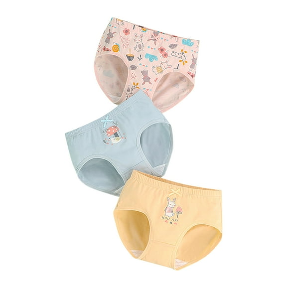 Ketyyh-chn99 Kids Girls Underwear 2024 Panties Kids Soft Comfort Cotton Underwear Little Girls Assorted Panties 3PCS (Yellow,4-5 Years)