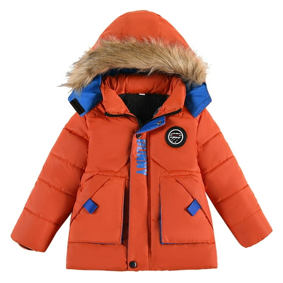 Ketyyh-chn99 Kids Jackets Boys Coat Children Winter Boy Jacket Coat Hooded Coat Fashion Kids Warm Clothes Jacket Boys Coat&Jacket Red,110