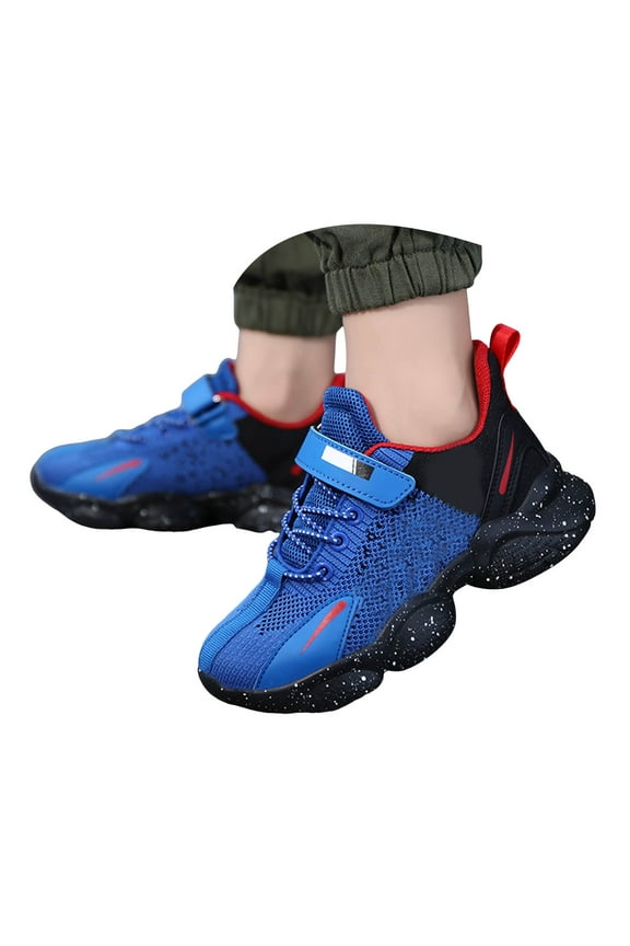 Kids Lightweight Slip On Running Shoes Toddler Little Kids Shoes Girls Boys Boots Breathable Adjustable Strap Sneakers Lightweight Sport Athletic Size for US 11,Blue