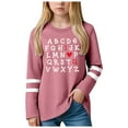 thumbnail image 1 of Ketyyh-chn99 Kids Long Sleeve T Shirts Girls Boys Trendy Summer Tops Casual Crew Neck Daily Shirt for Toddler Kids Cute Pullover Graphic Tees for 10-12 Years,Light Pink, 1 of 4