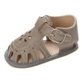 thumbnail image 1 of Ketyyh-chn99 Kids Sandals Infant Toddler Kids Baby Girls Shoes Floral PU Leather Shoes With Rubber Sole Anti-Slip Gray,4, 1 of 5