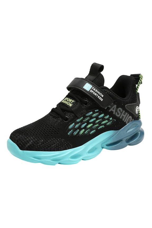 Kids Shoes Boys Girls Sneakers Kids Shoes for Boys Girls Sneakers Sports Knitted Running Athletic Walking Gym Sports Lightweight Breathable Toddler Little Big Kid Size for US 13.5,Black