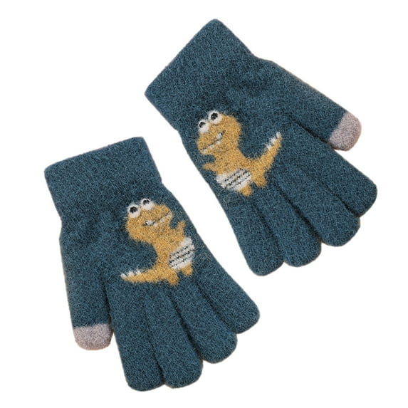 Ketyyh-chn99 Kids Ski Gloves Kids Childrens Winter Stretch Magic Gloves Childrens Army Green