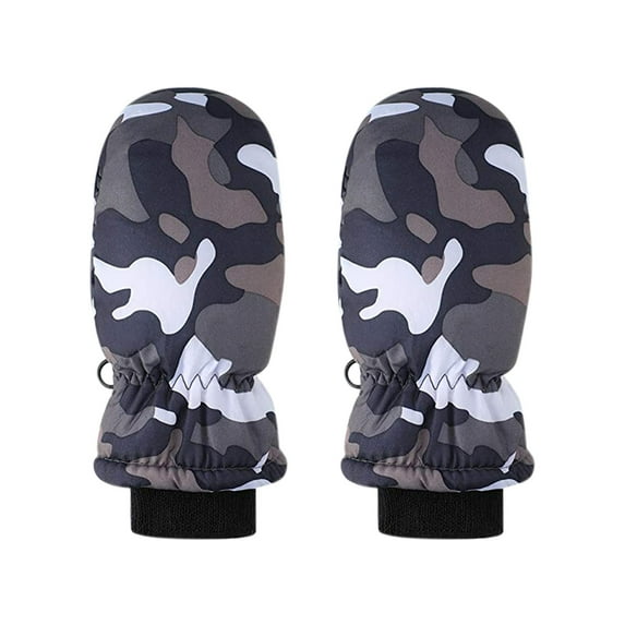 Ketyyh-chn99 Kids Ski Gloves Toddler Girls Boys Snow Gloves Ski Winter Gloves Waterproof Windproof Warm Gloves Grey