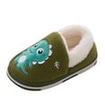 thumbnail image 1 of Ketyyh-chn99 Kids Slippers Boys Winter Warm Shoes Girl's Fuzzy Fluffy Slippers Cross Band Shoes Slides for Girls Flip Flop Open Toe Slippers Size for US 12,Green, 1 of 6