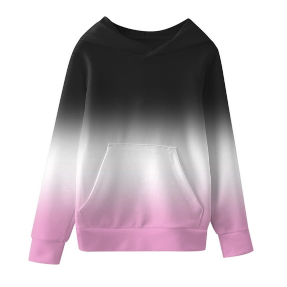 Ketyyh-chn99 Kids Sweatshirt Boys Girls Solid Patchwork Hooded Pullover Sweatshirt Hoodies Pink,2-3 Years